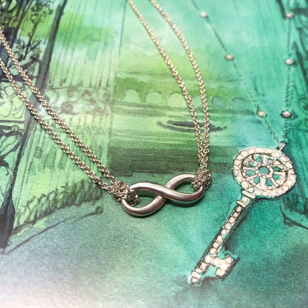 Tiffany Infinity Pendant Necklace 925 sterling.
